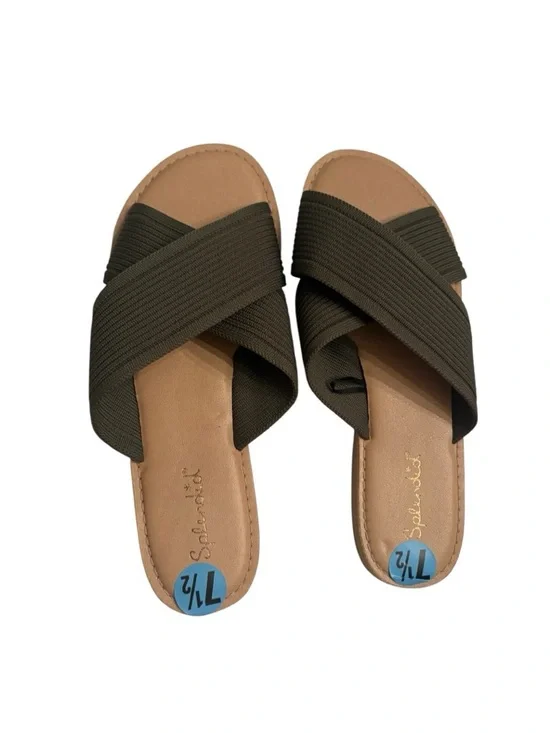 Splendid Tegan Criss Cross Flat Sandals Size 7.5 Olive Green - Picture 2 of 4